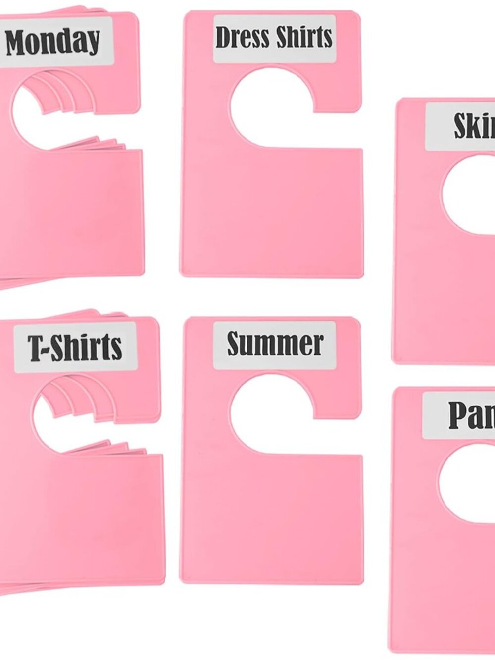 10 Pack White Clothing Rack Size Dividers Plus 45 Labels 1 Inch and 18 Large Bla